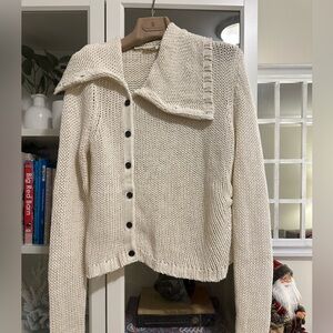 Zara Cream Button-Up Cardigan
